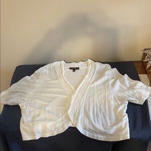 Lane Bryant White Open-Front Shrug